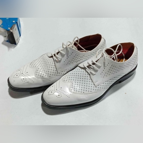 STACY ADAMS Men's Asher Wingtip Lace Oxford, White, size 7 - Picture 4 of 5